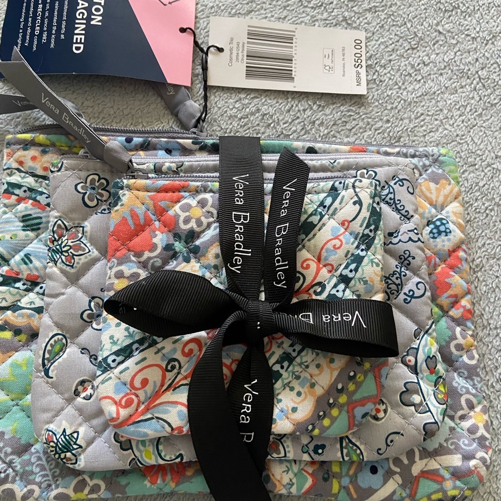 Vera bradley cosmetic trio set